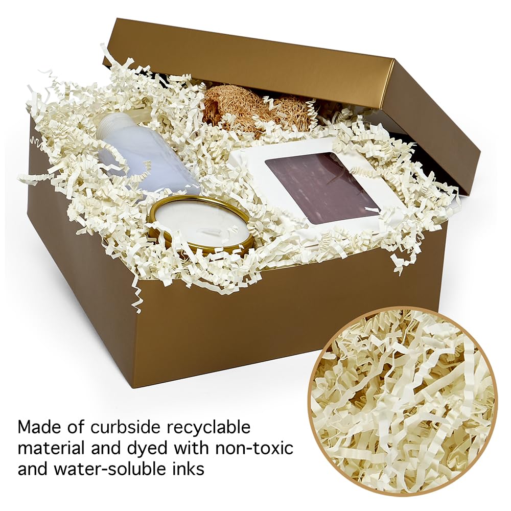 Paper Mart Ivory Crinkle Cut Paper for Gift Box (1/2 lb), Crinkle Cut Paper Shred Filler, Shredded Paper for Gift Box, Ivory Basket Filler Paper Shred (1/2 lb), Ivory Paper Box Filler, Basket Shred - Image 6