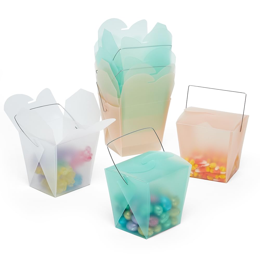 Paper Mart Green Frosted Plastic Chinese Take Out Boxes 4" X 3 1/2" | Quantity: 12 - Image 3